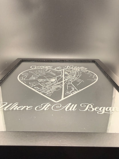 Glass Map Picture Frame