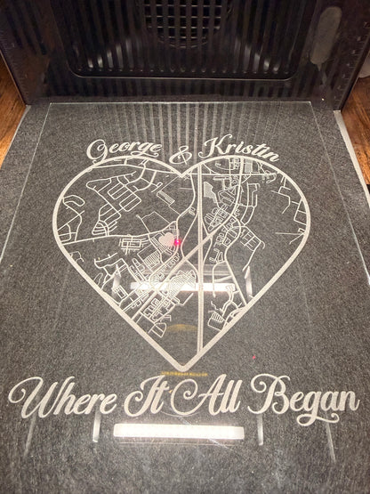 Glass Map Picture Frame